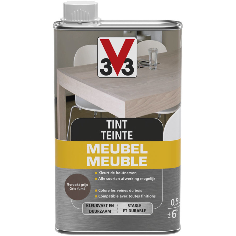 Teinte Meuble Deco gris fumé mat 0,5 L V33