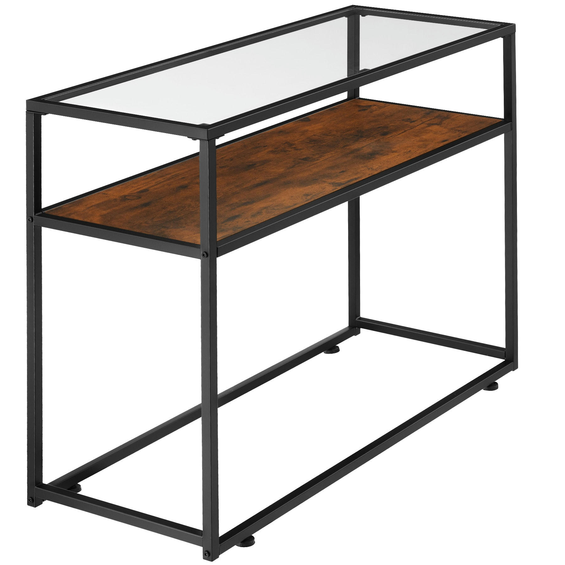 TT - Table Console Style industriel Bois foncé industriel, rustique