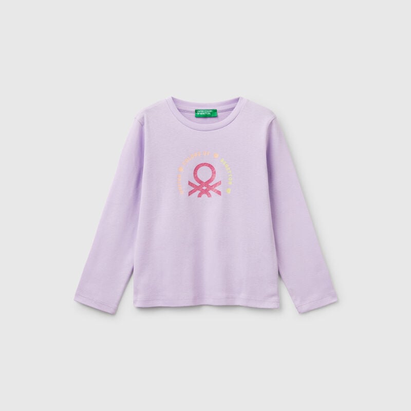 Slim fit t-shirt with glittery print