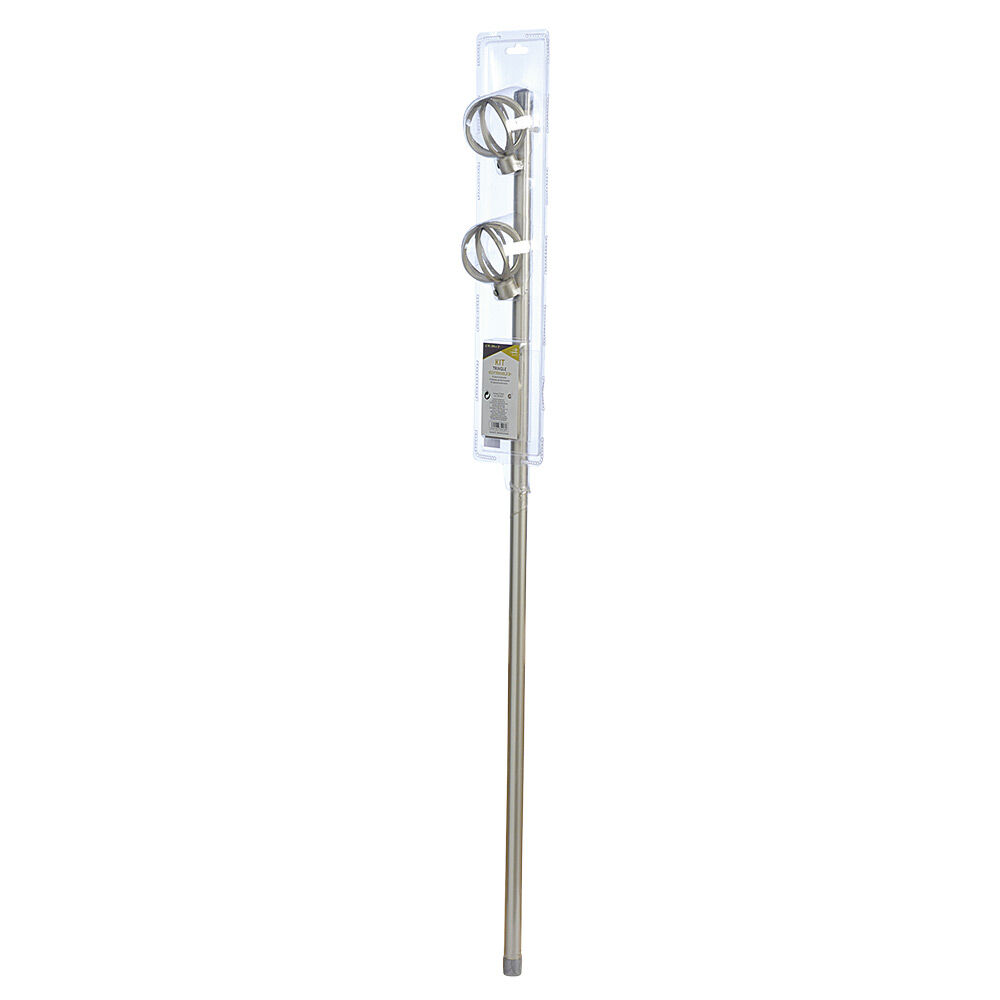 Kit Tringle à rideau extensible 95-180 cm embouts sphère gris chromé