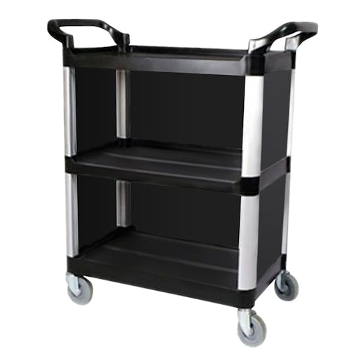 SOGA 3 Tier Covered Food Trolley Mechanic Kitchen Black