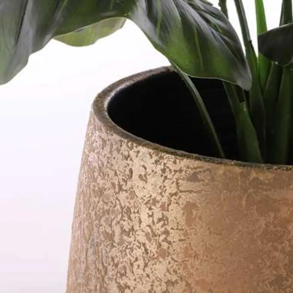 Mica Decorations Bloempot - goudkleurig - keramiek - 25 cm