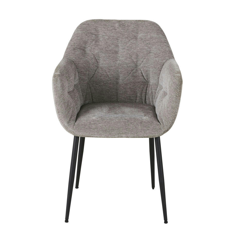 Willy - Fauteuil à dîner en velours gris clair