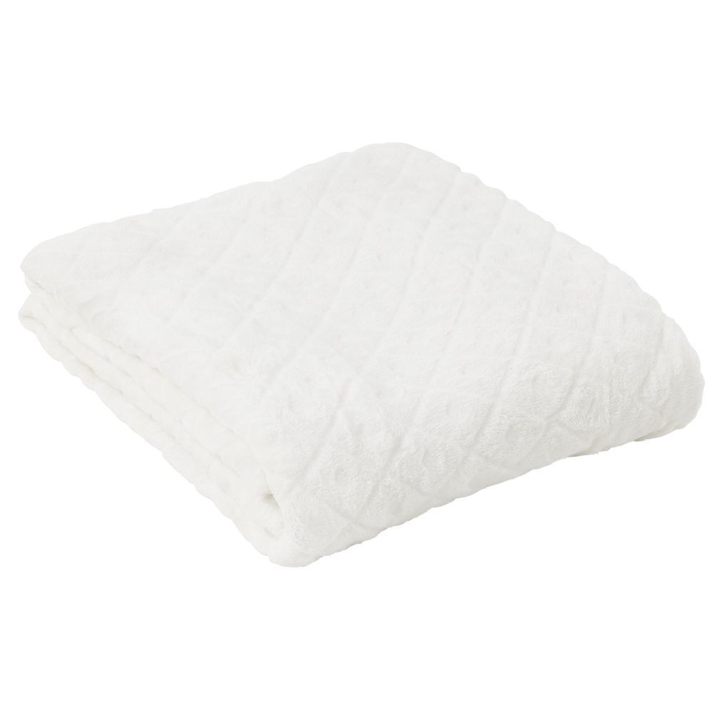 Plaid flanelle 130x160cm blanc