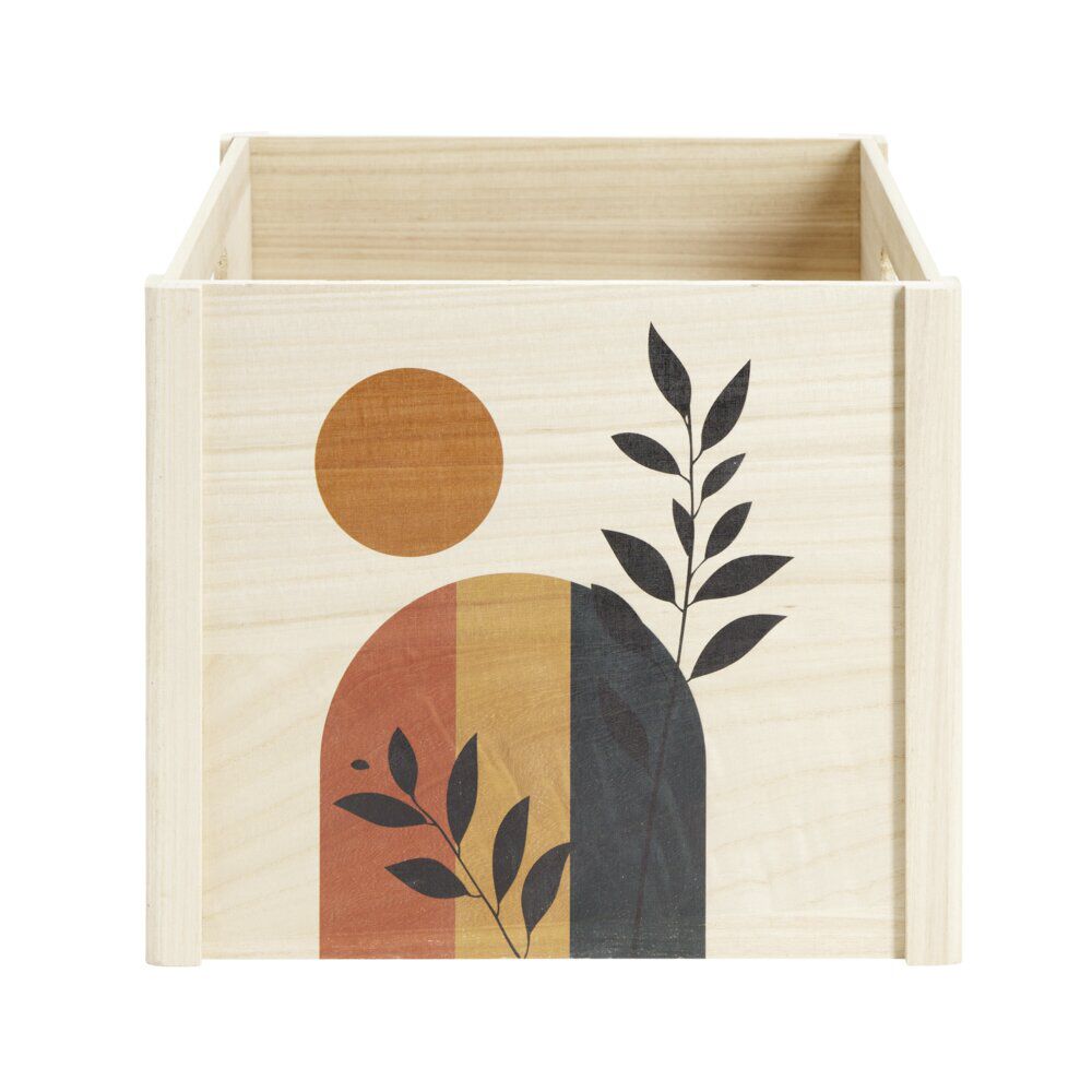 BoÎte de rangement ouverte en bois 34x28xH34cm (2 modèles)