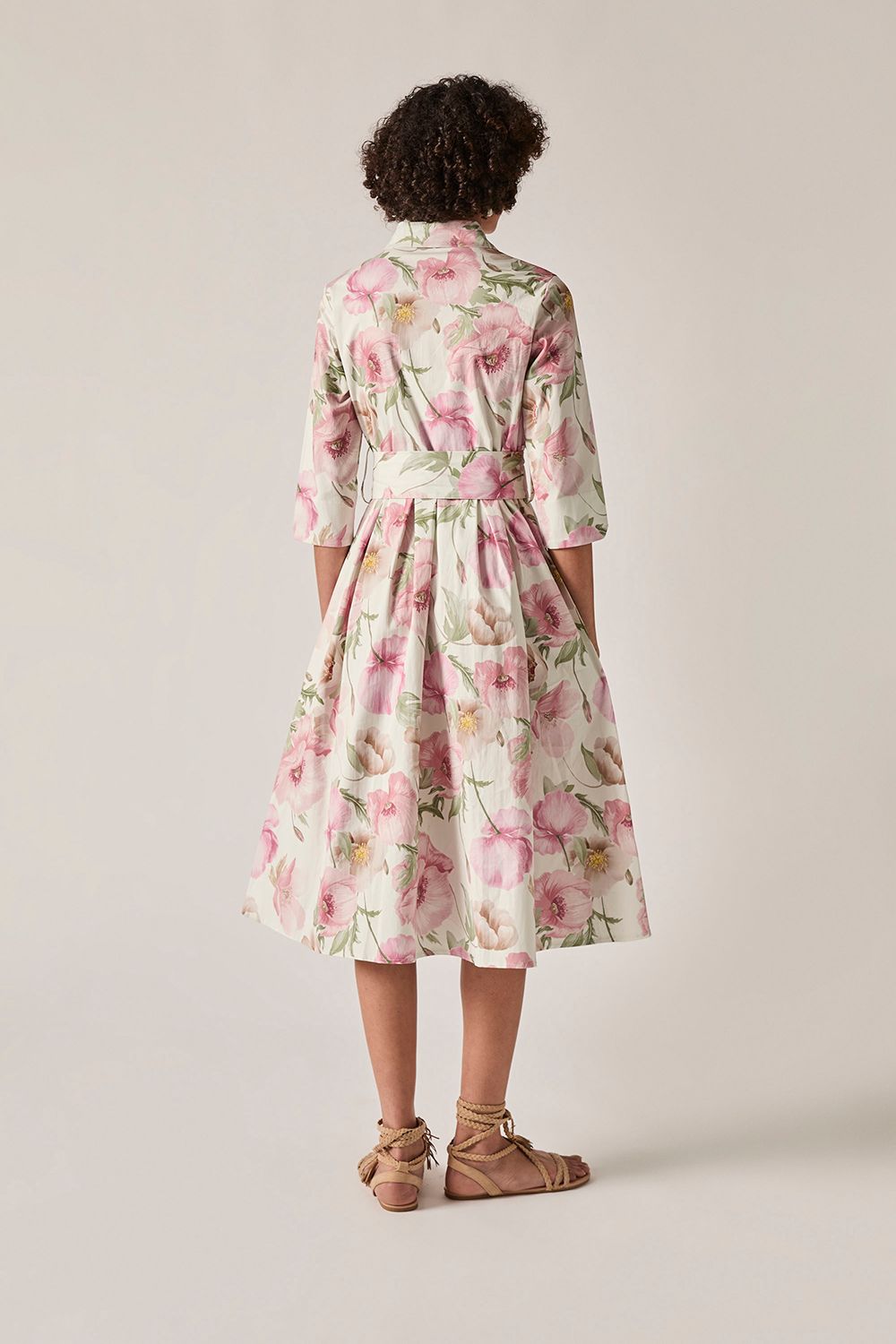 James Lakeland Pink Bloom Cotton Midi Dress