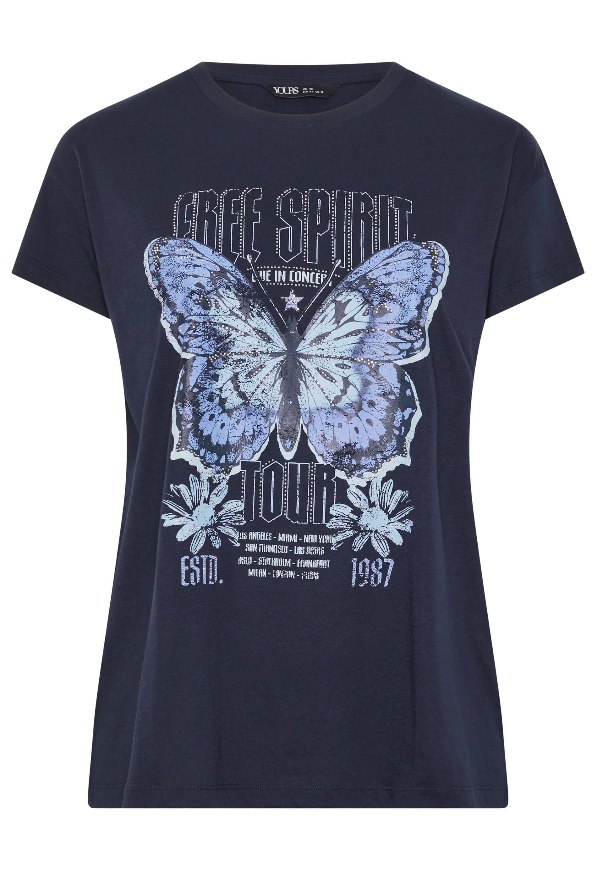 Yours Butterfly Embellished T-Shirt