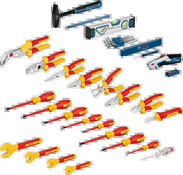 Coffret électricien 37 pièces Professional Bosch - outils VDE isolés, testés 10 000 V, 1600A02NG4