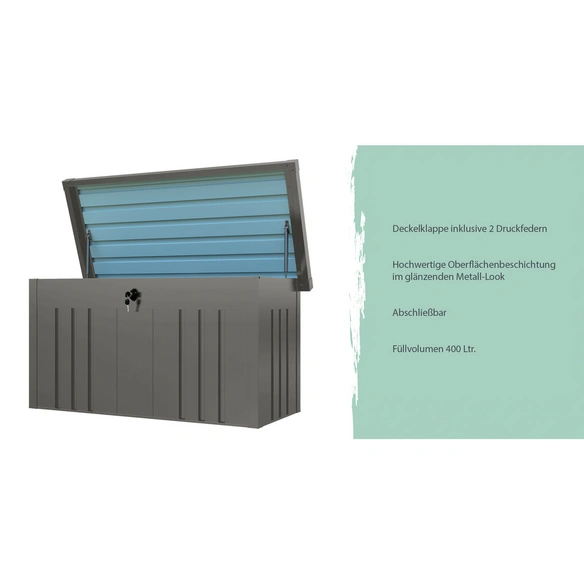 Aufbewahrungsbox, BxHxT: 65 x 69 x 65 cm, 400 l, quarzgrau