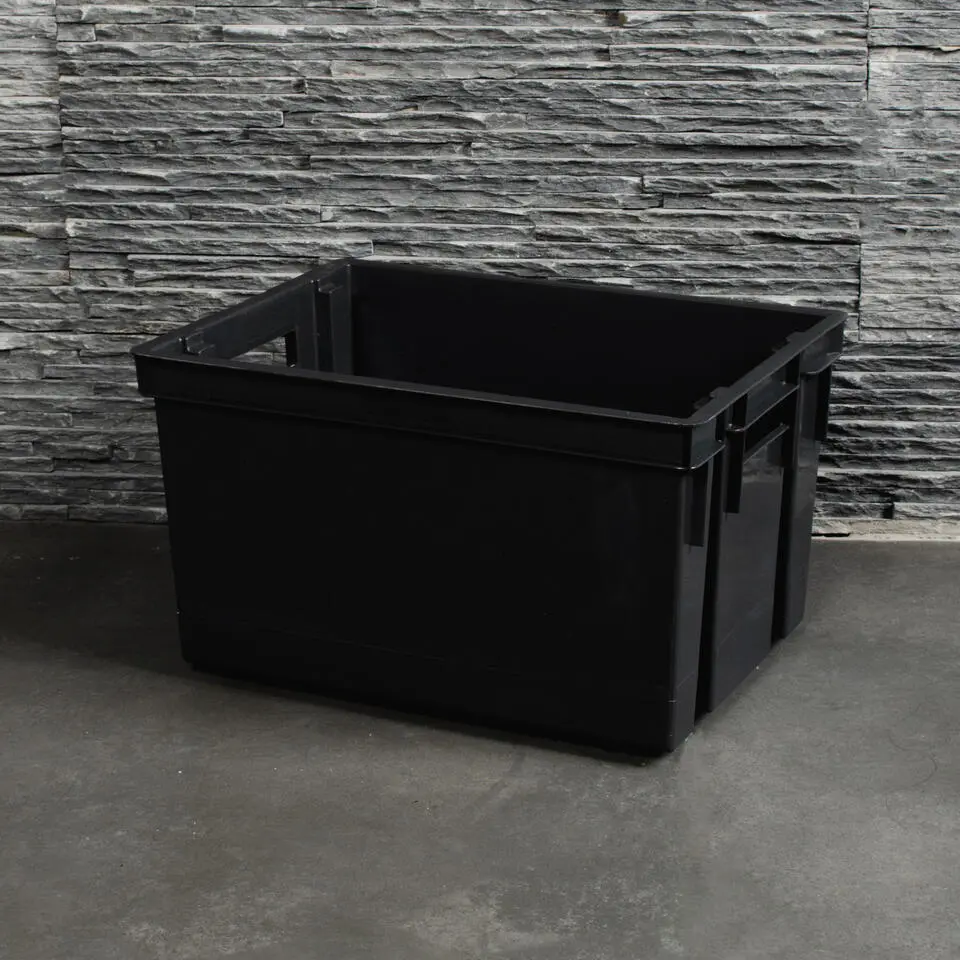 EDA Opbergkrat 20L - zwart - kunststof - 39x29x23cm - stapelbaar