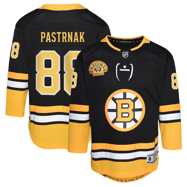 David Pastrnak Boston Bruins Youth 100th Anniversary Premier Player Jersey - Black