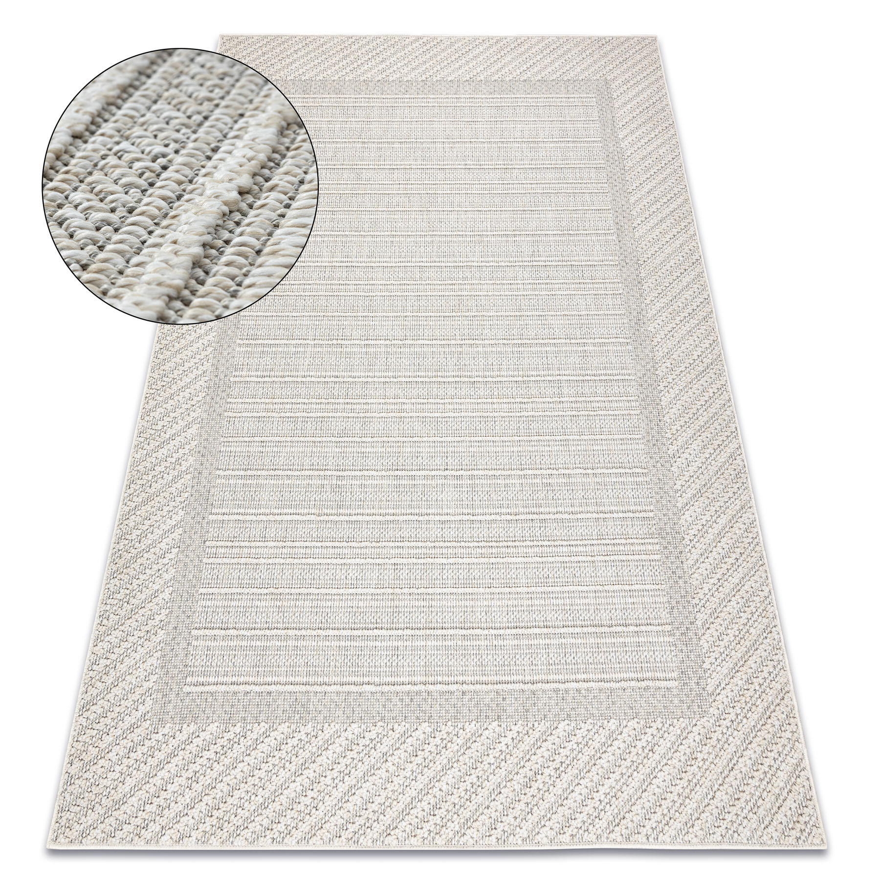 Dywan JERSEY 19261 szary - Ramka pętelkowy, strukturalny BOHO 60x100 cm