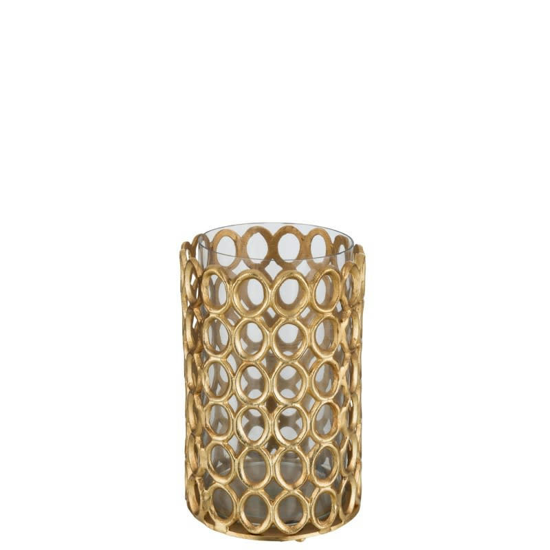 - Photophore cylindrique en aluminium 20x20x29 cm