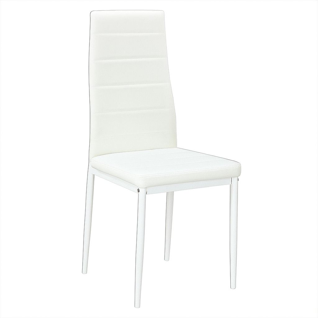 KOSY KOALA Wooden Dining Table X-Shaped Legs with 4 White Leather Chairs - Dining Kitchen Room Furnitu