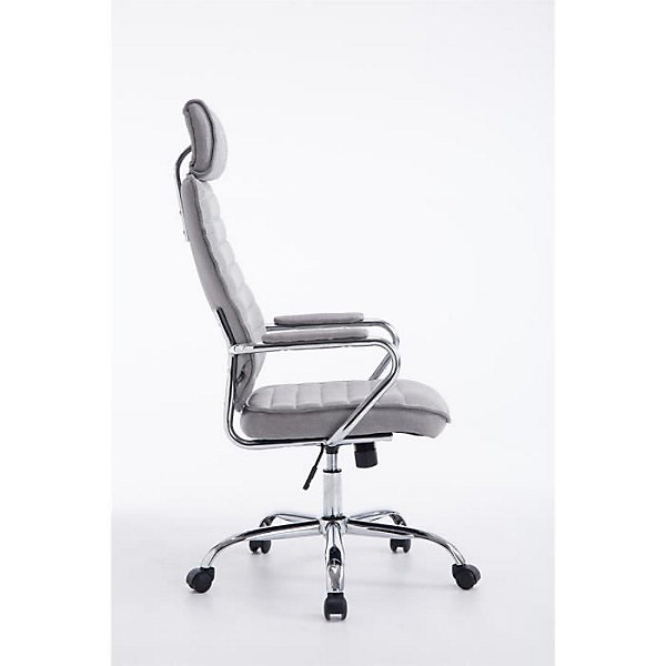 Chaise de bureau CLP RAKO tissu gris clair réglable hauteur
