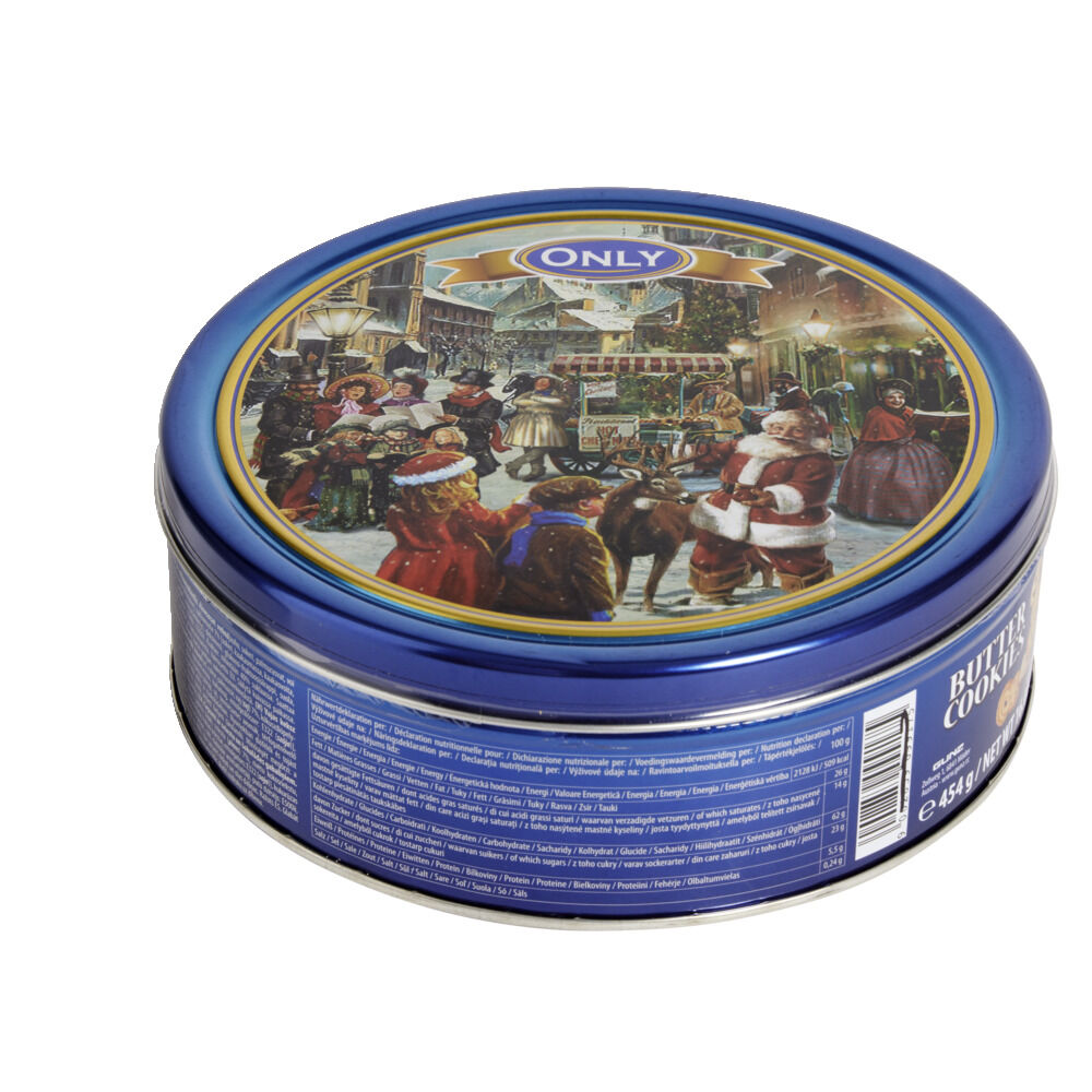 Biscuit au beurre dans une boite métal décor No&euml;l 454Gr