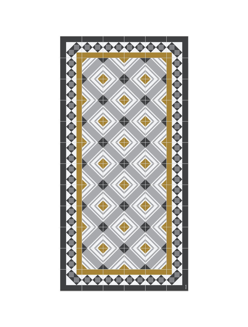 BARCELONE - Tapis en vinyle Muntaner gris 60x120