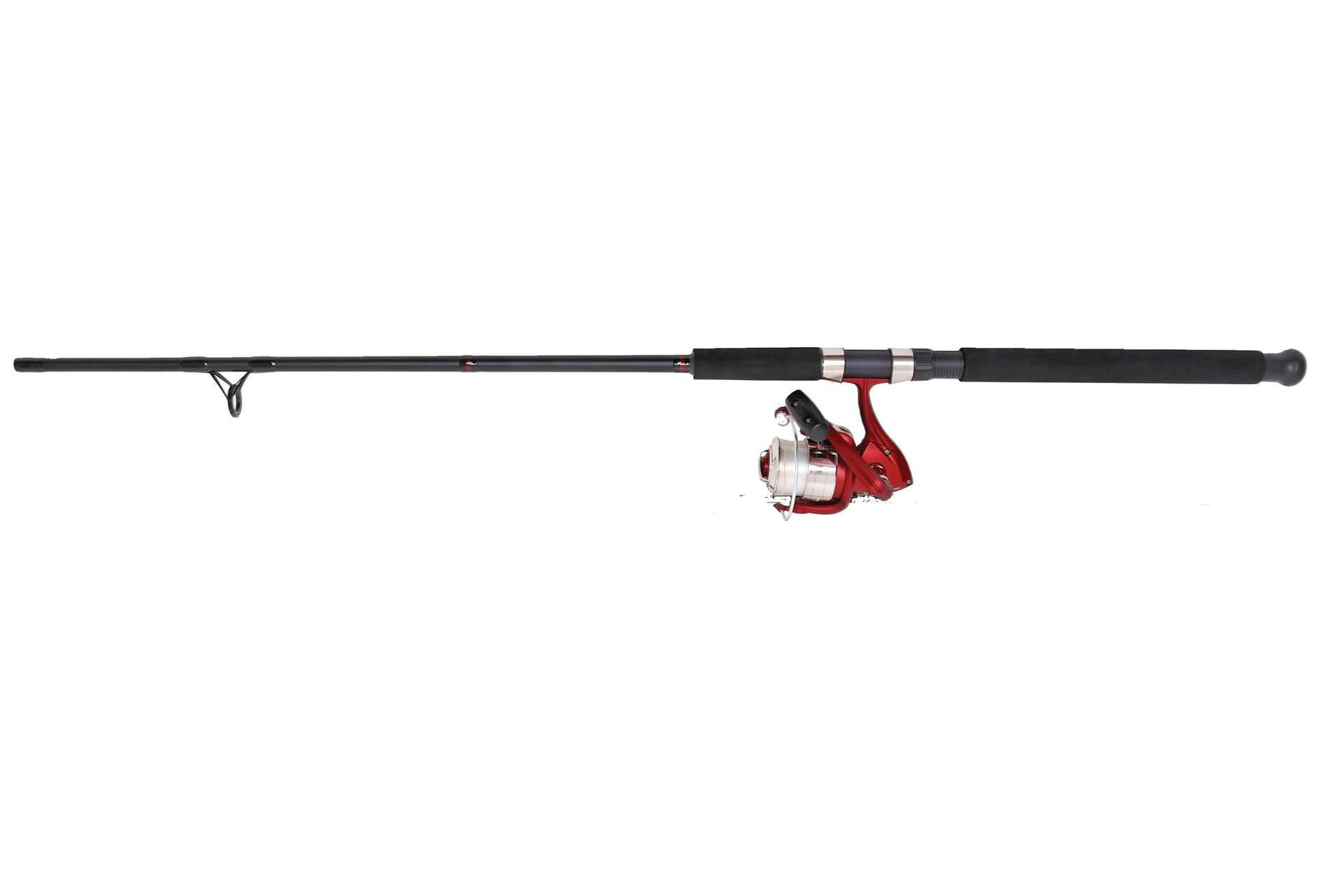 Red Wolf Salmon Spinning Fishing Rod and Reel Combo with Tackle Kit, Medium-Heavy, 8-ft, 3-pc