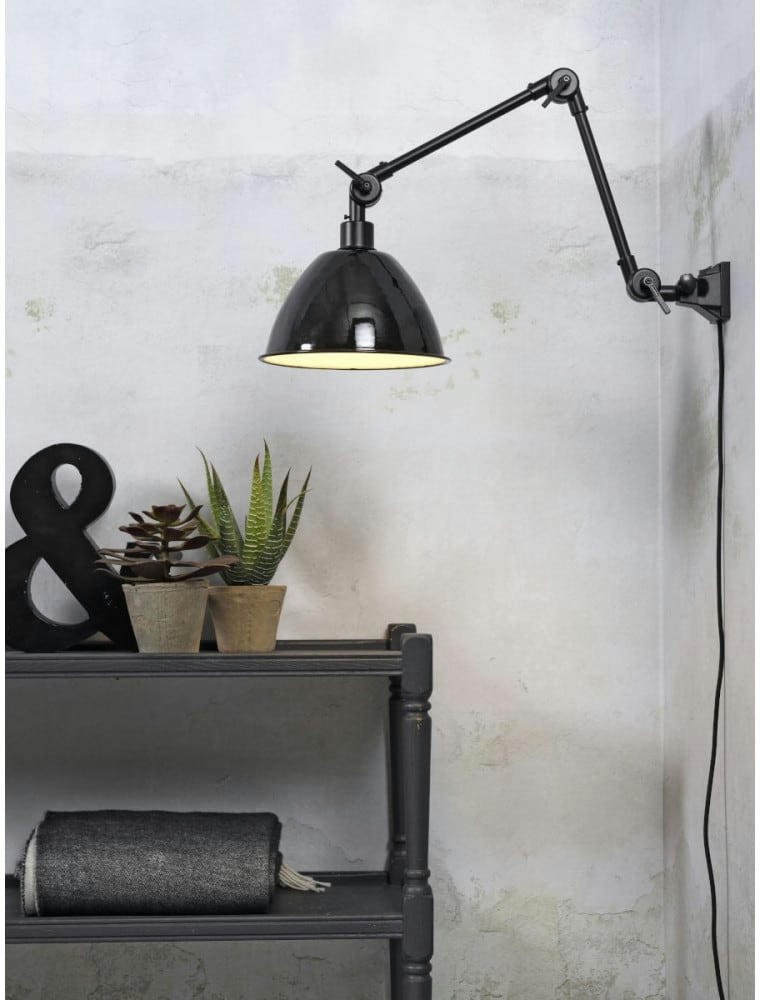AMSTERDAM - Applique en métal noir 2 bras L75cm