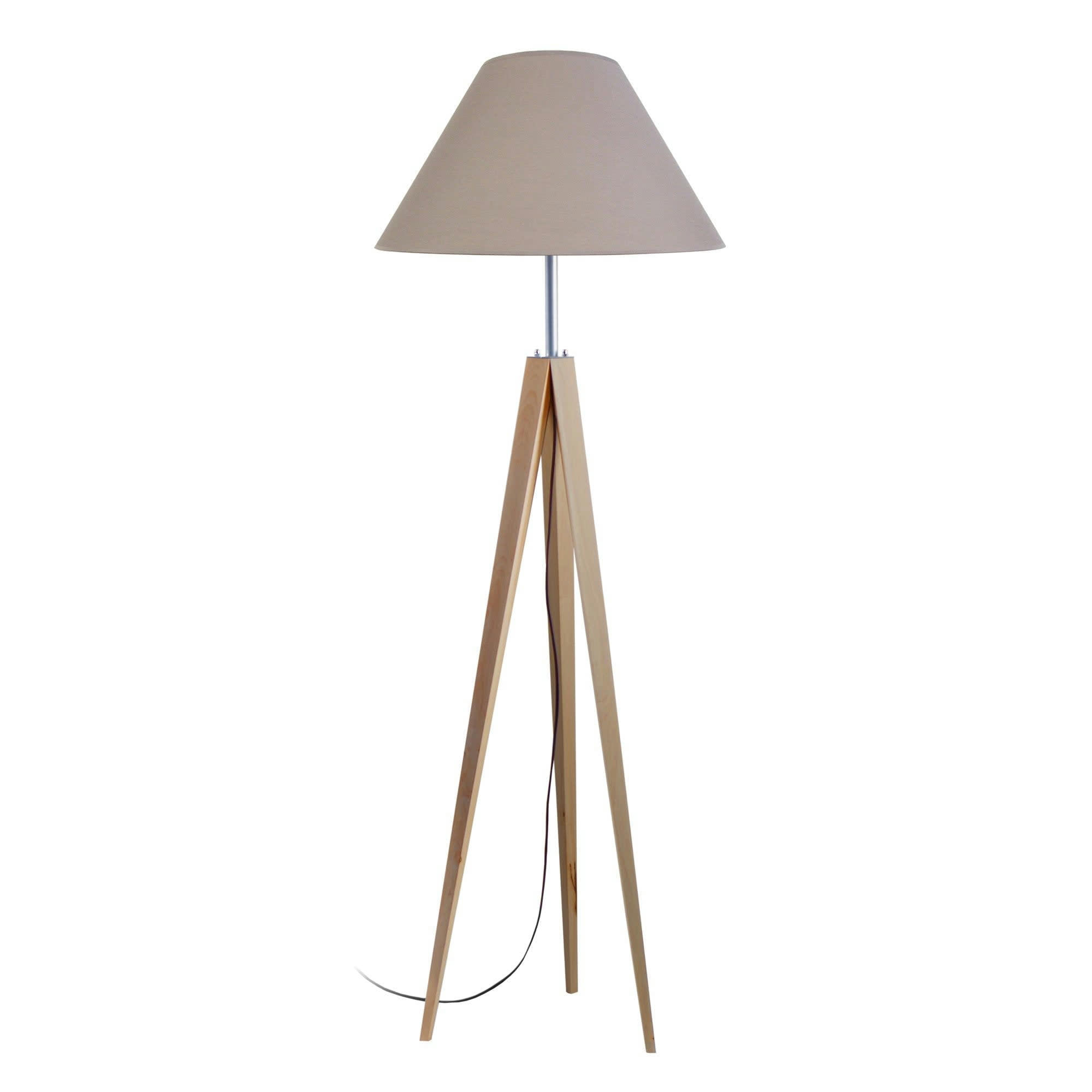 IDUN B - Lampadaire bois  naturel et taupe