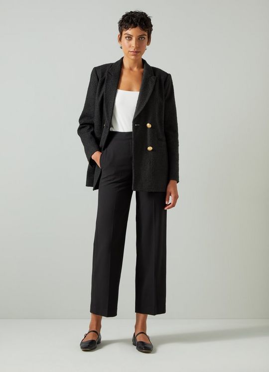 Mariner Black Tweed Recycled Cotton Double Breasted Tailored Jacket