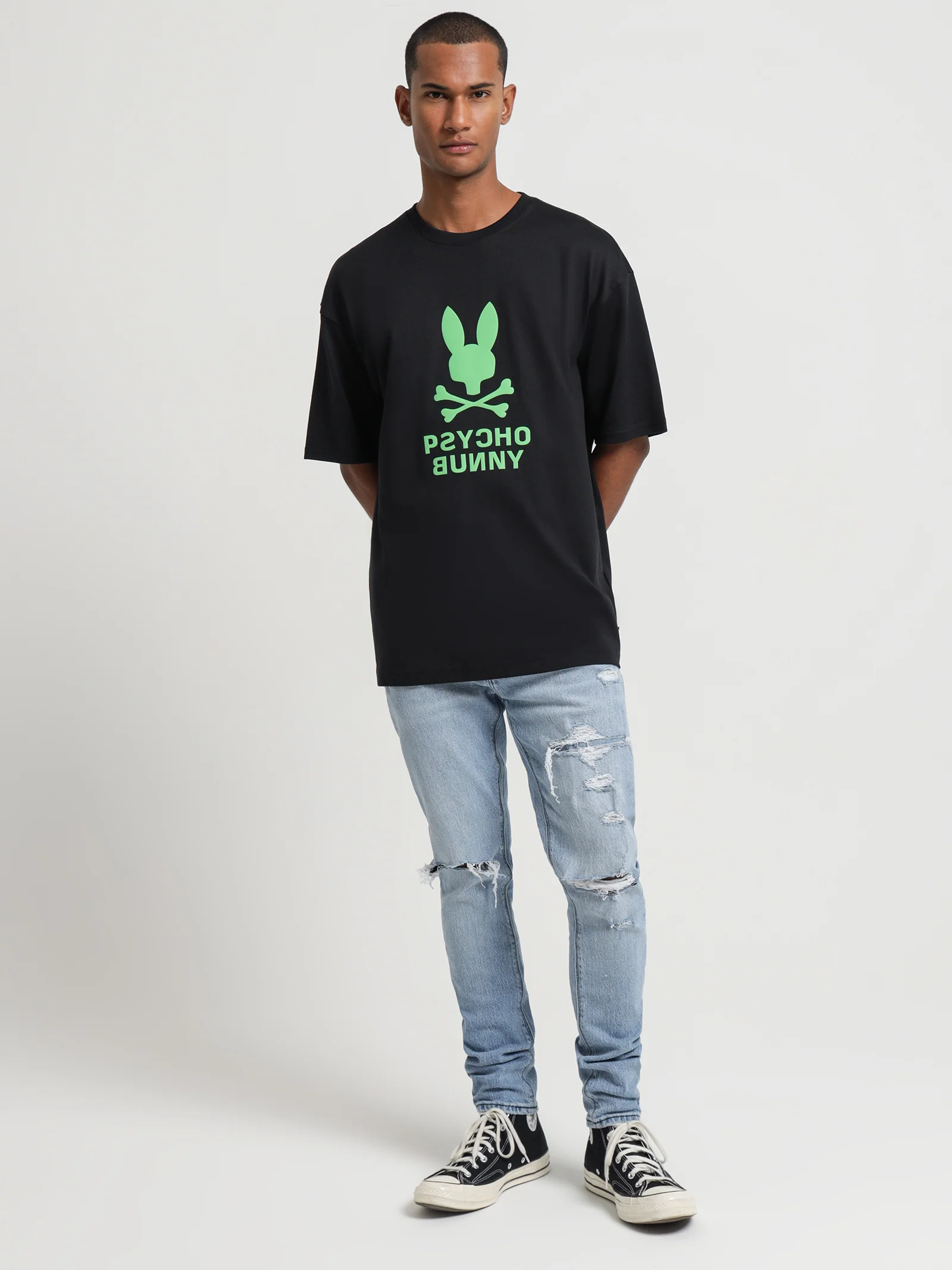 Dropped Skinny Stacked Butter Blues Shred Jeans