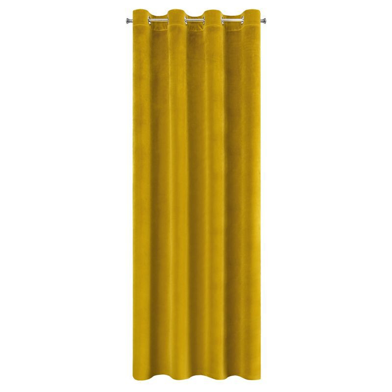 Zasłona welwetowa na przelotkach SAMANTA 140x250 musztardowa