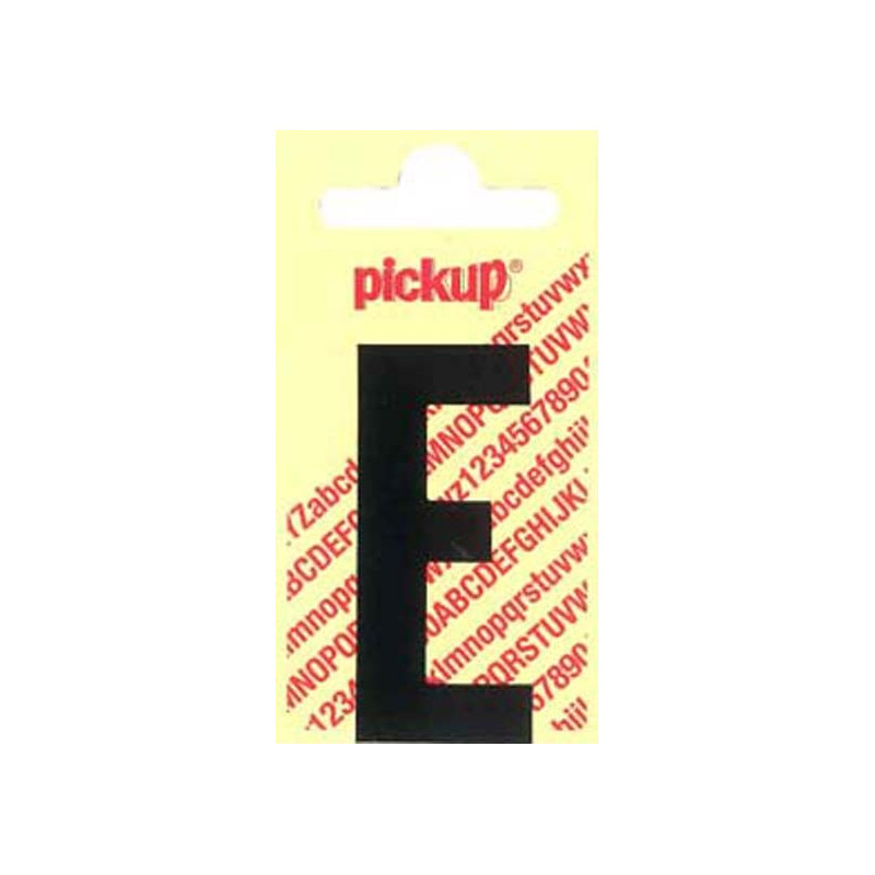 Lettre E adhésive noire 9 x 7 cm