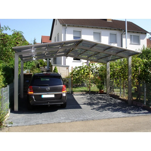 Doppelcarport »Linea«, Typ 60, Außenmaß BxT: 545,6 x 495,4 cm, edelstahlfarben
