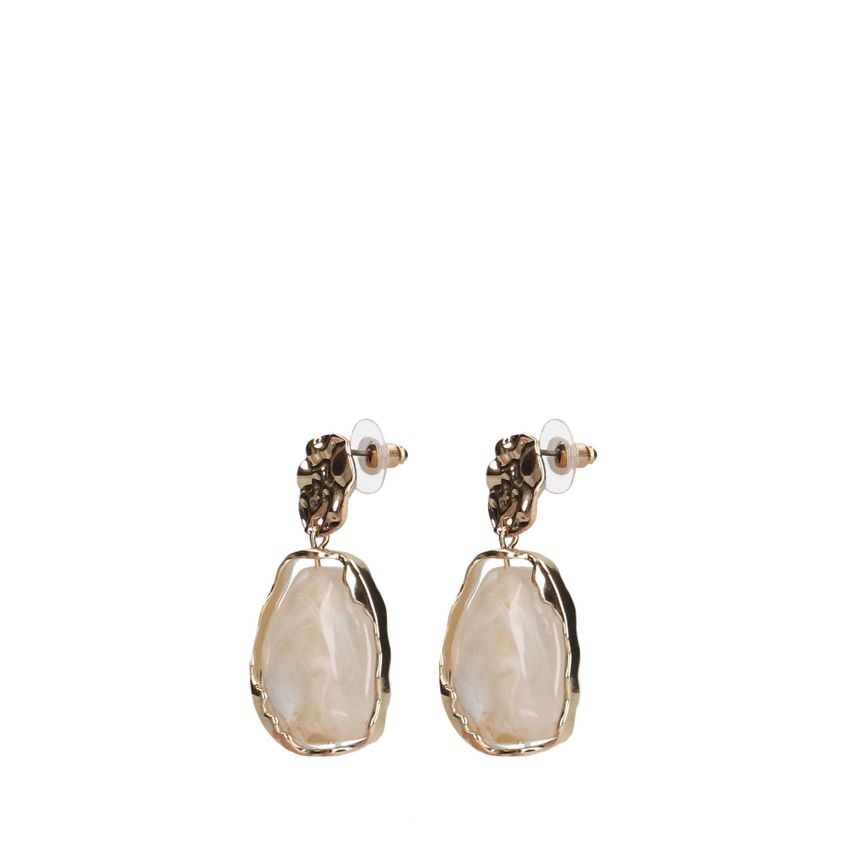 Manfield Goudkleurige oorbellen met steen