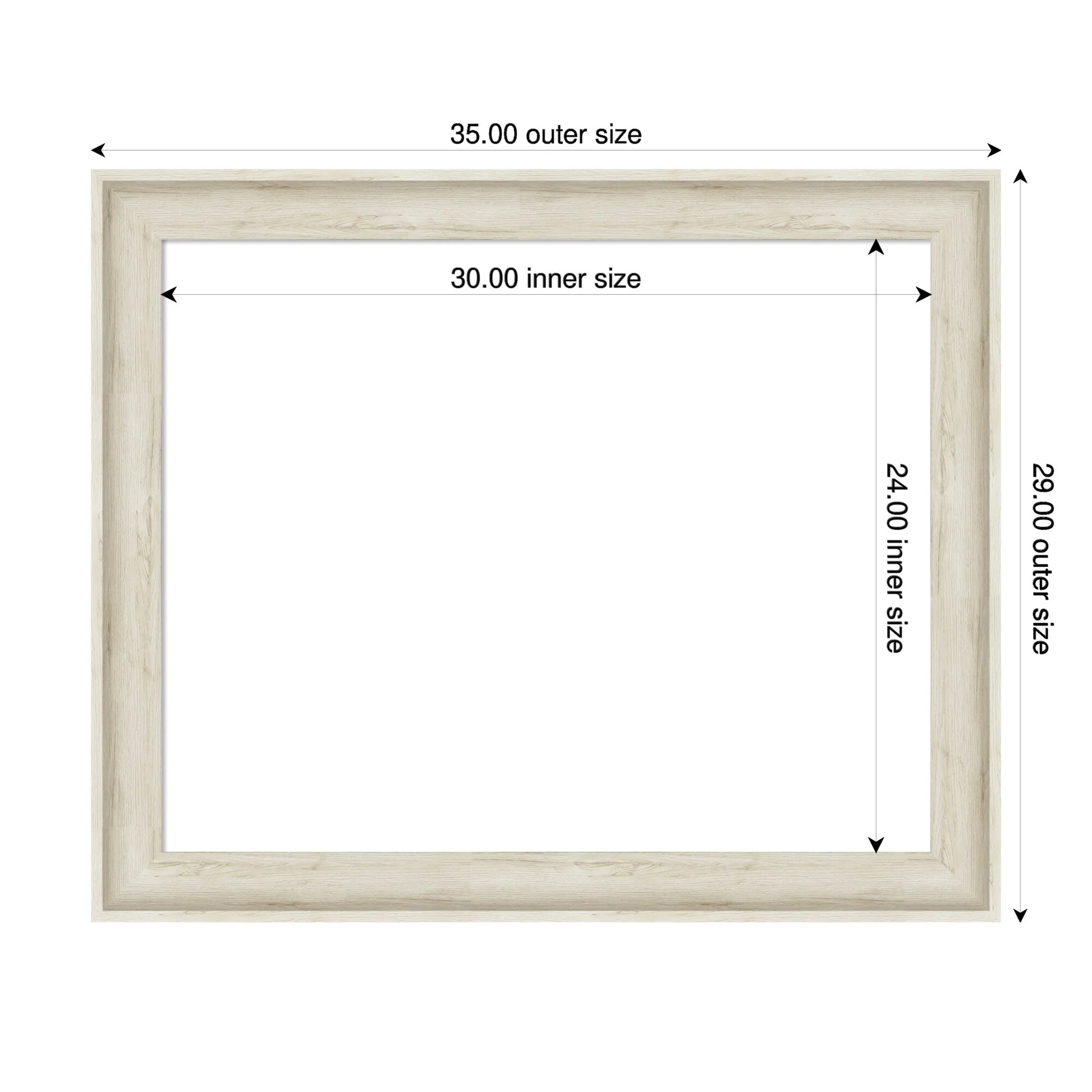 Amanti Art Regal Birch Cream Framed Dry Erase Magnetic Board