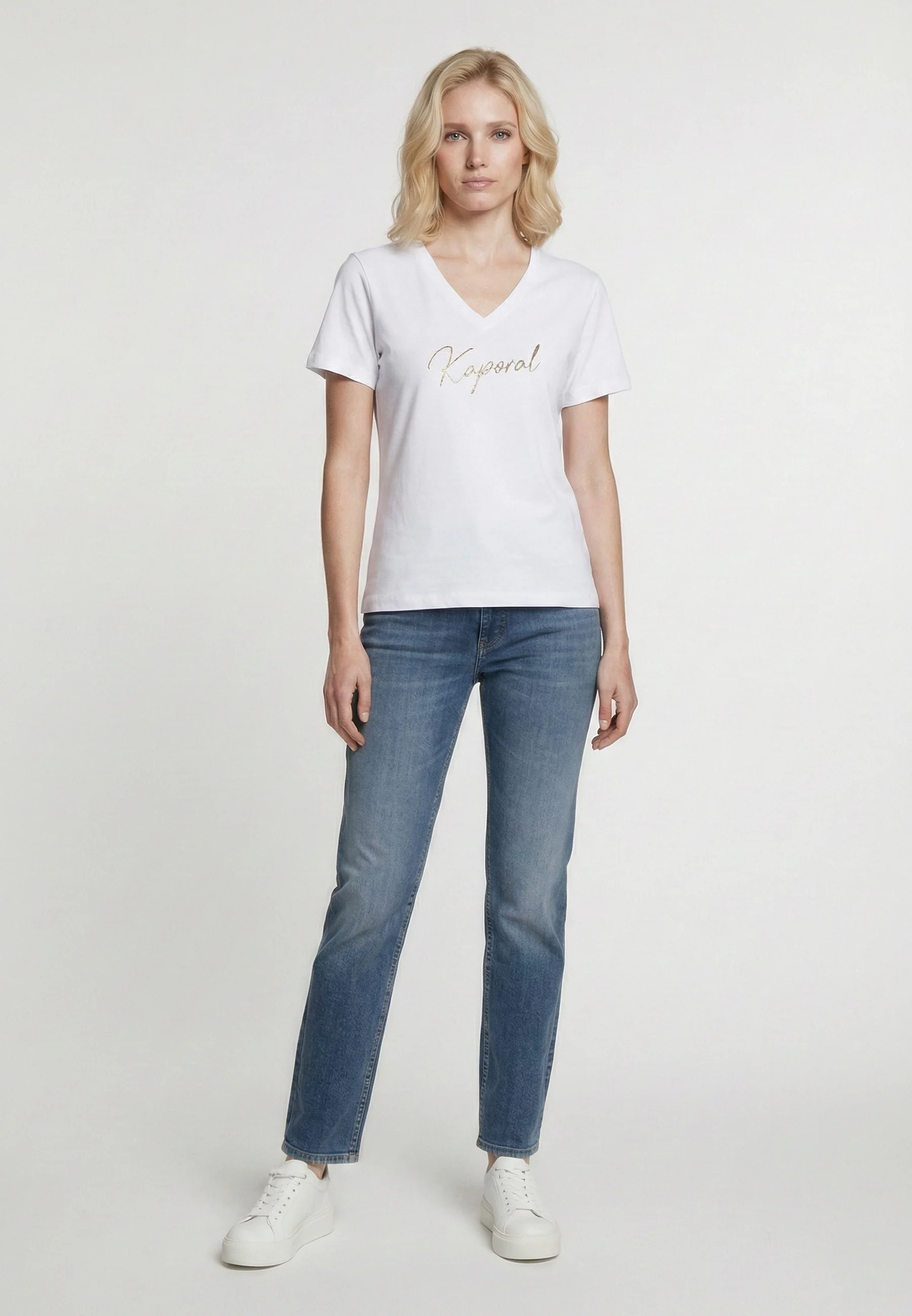 T-shirt manches courtes slim blanc coton stretch LION