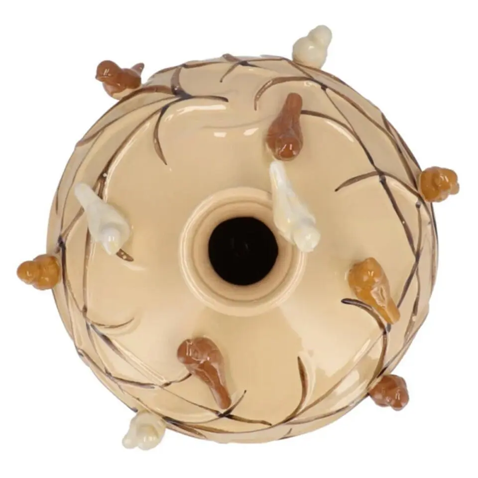 DK Design Vaas Vogels - zandkleurig - D23 x H23 cm