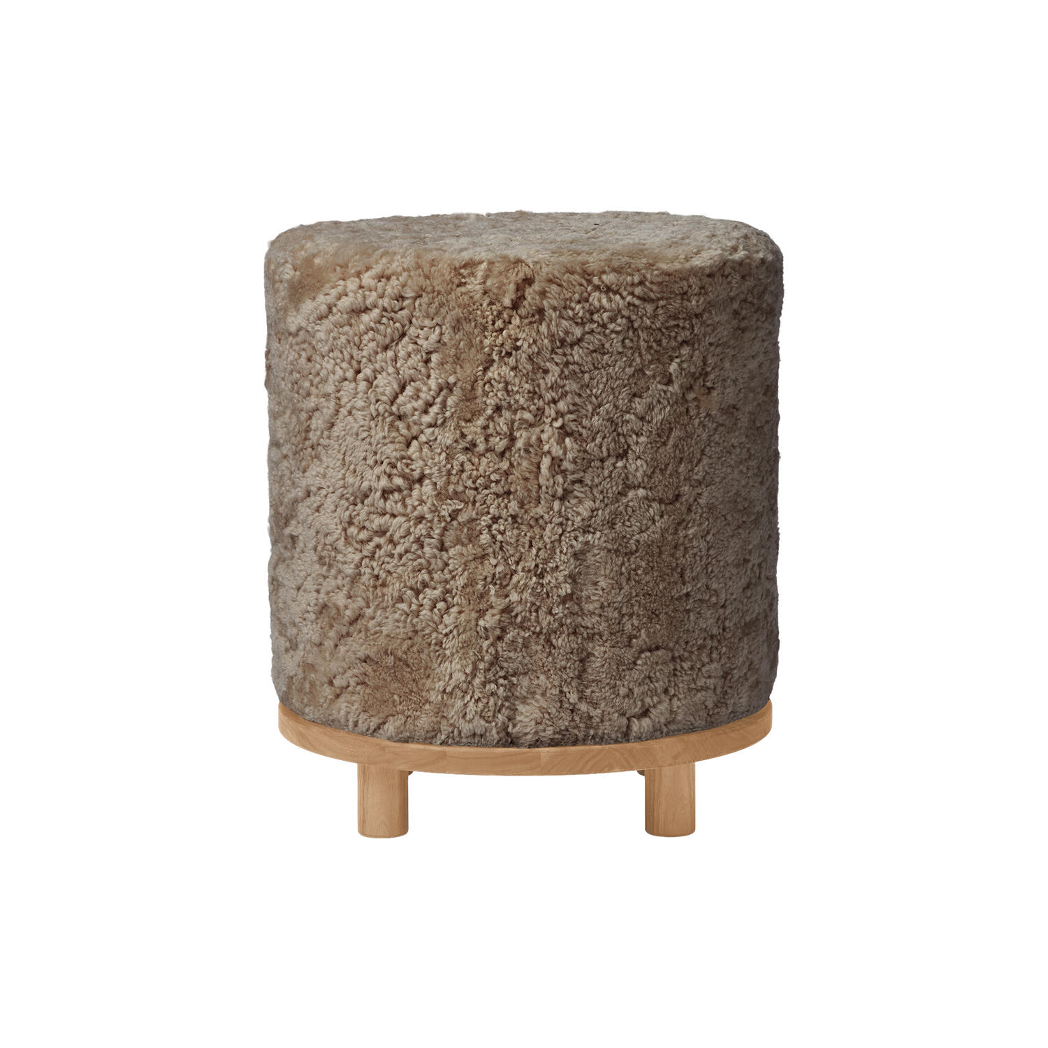 Simon puf, taupe/oak