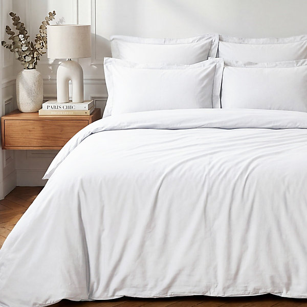 Housse de couette en percale coton Blanc 200x200 cm SOFT PERCALE