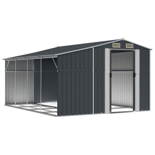 NNEVL Garden Shed Anthracite 277x365.5x179 cm Galvanised Steel