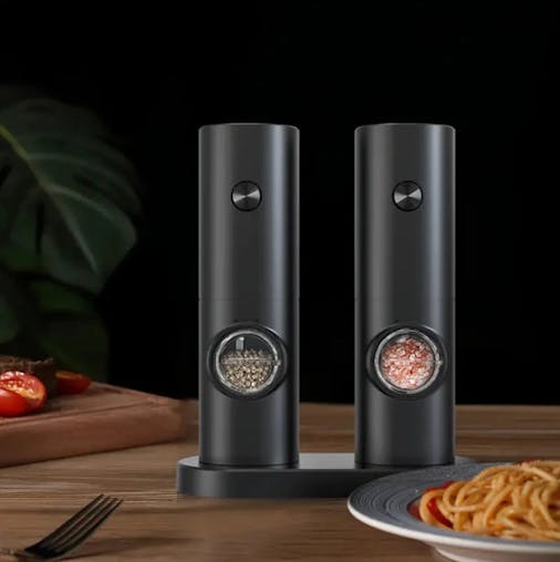 NNEOBA Electric Automatic Pepper and Salt Grinder with LED Light(1pc)