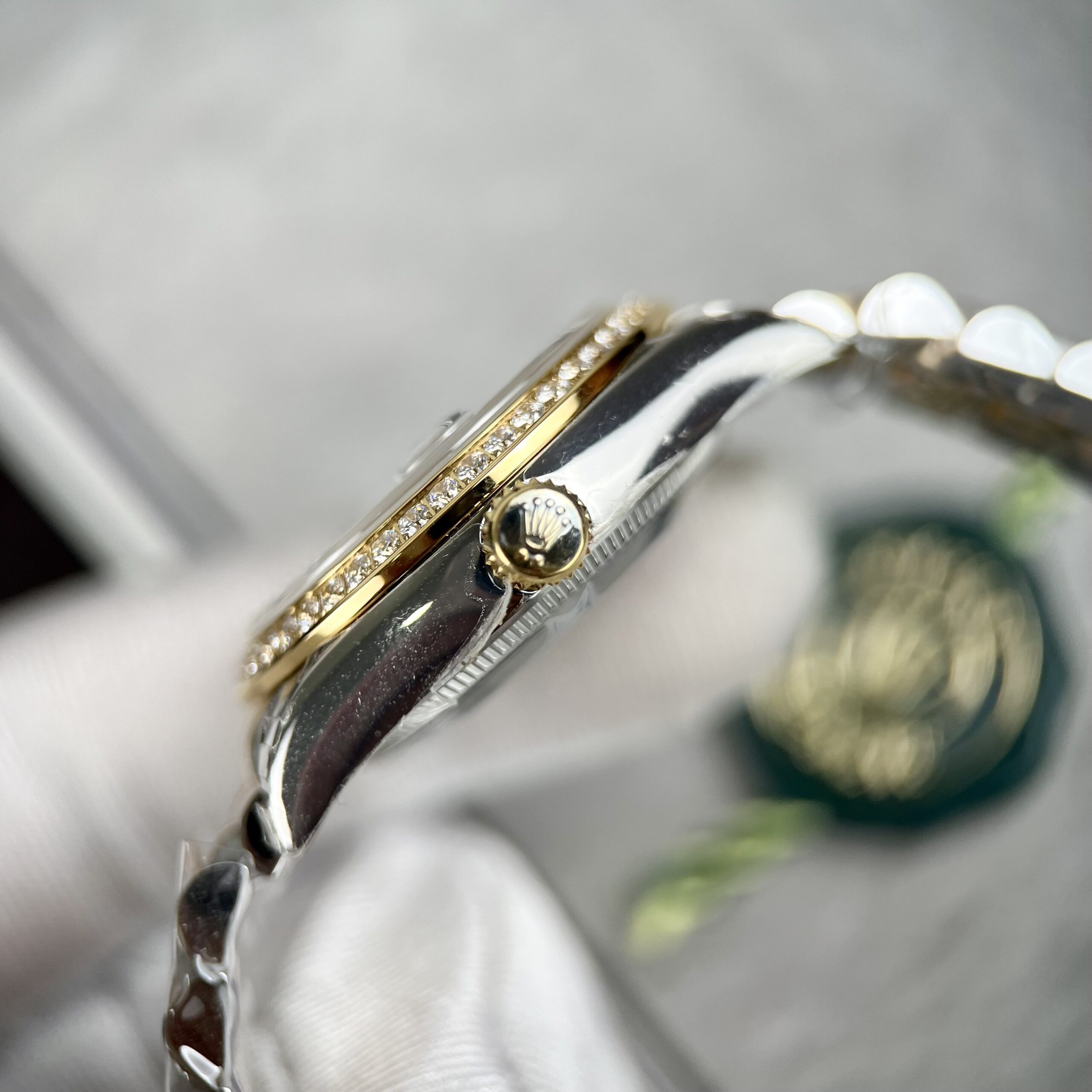 Rolex Datejust SS/YG Plated MOP Dial CZ Diamonds 31mm Jub AAA Replica