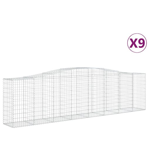 NNEVL Arched Gabion Baskets 9 pcs 400x50x100/120 cm Galvanised Iron
