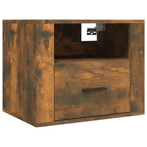 NNEVL Wall-mounted Bedside Cabinets 2 pcs Smoked Oak 50x36x40 cm