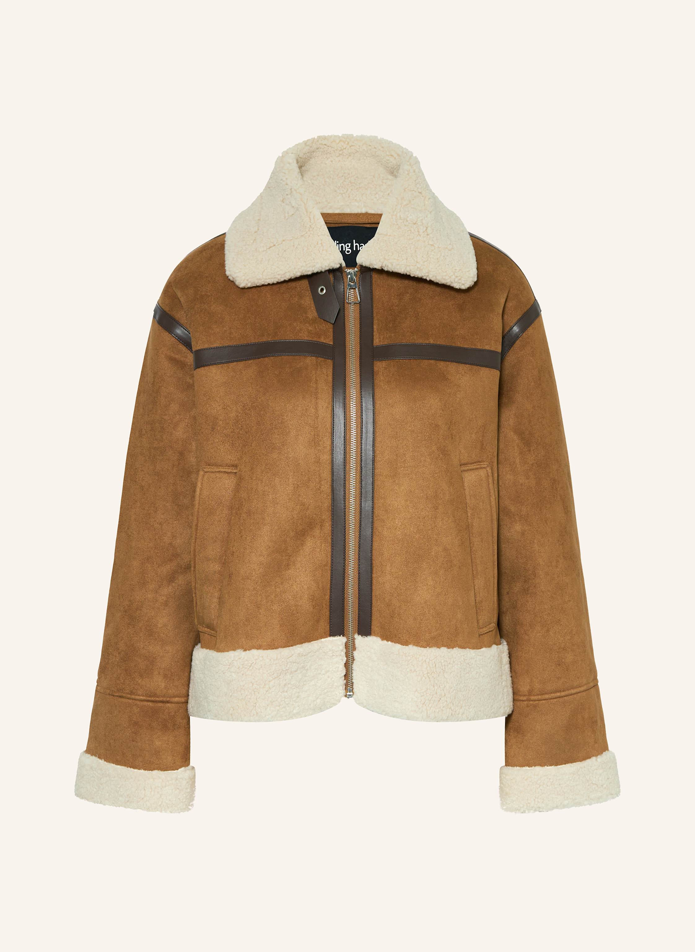 darling harbour Jacke in Lederoptik mit Teddyfell