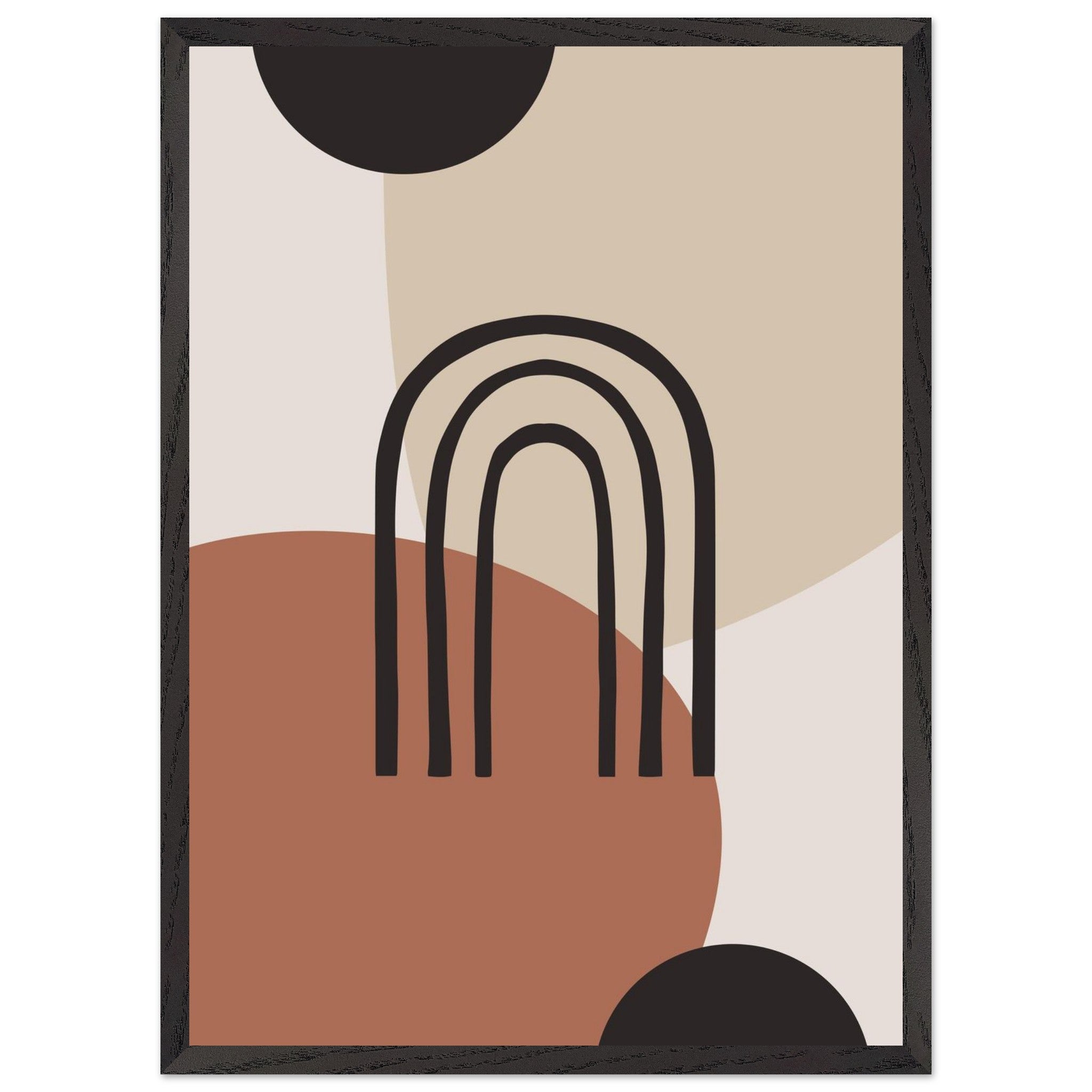 Artfulprints Poster met Lijst Boho - Natural arches  - 50x70 cm - Terracotta