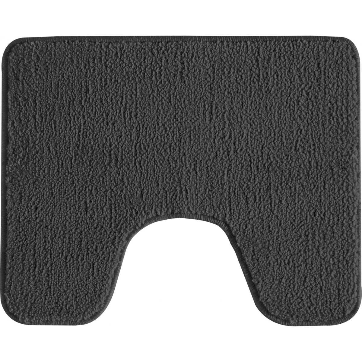 POLYNESIE - Tapis de toilette en polyester uni chocolat 50x40cm