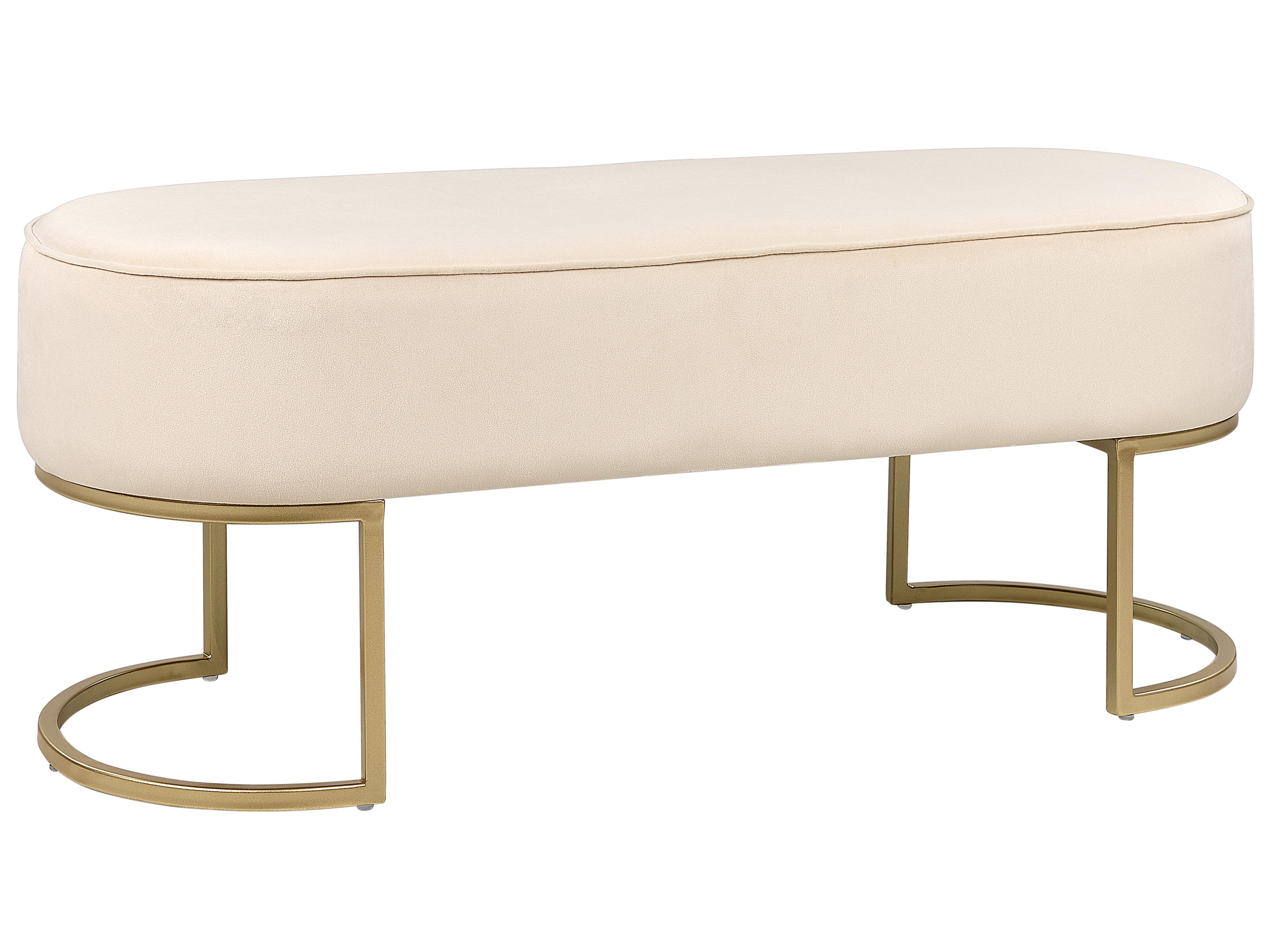 Upholstered Bench MILRY Velvet Light Beige