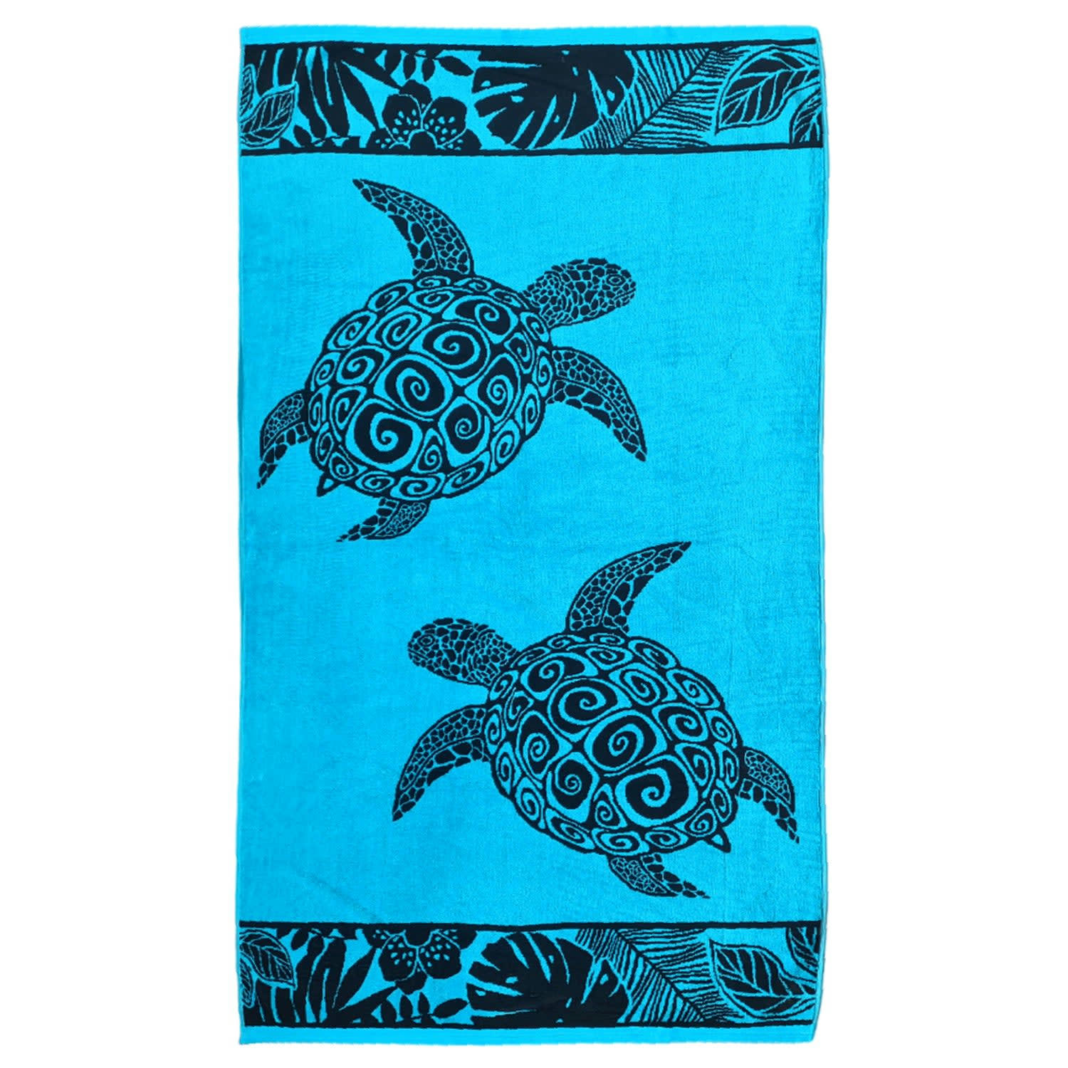 PLAGE - Serviette de plage éponge velours Jacquard Lagao 90x170