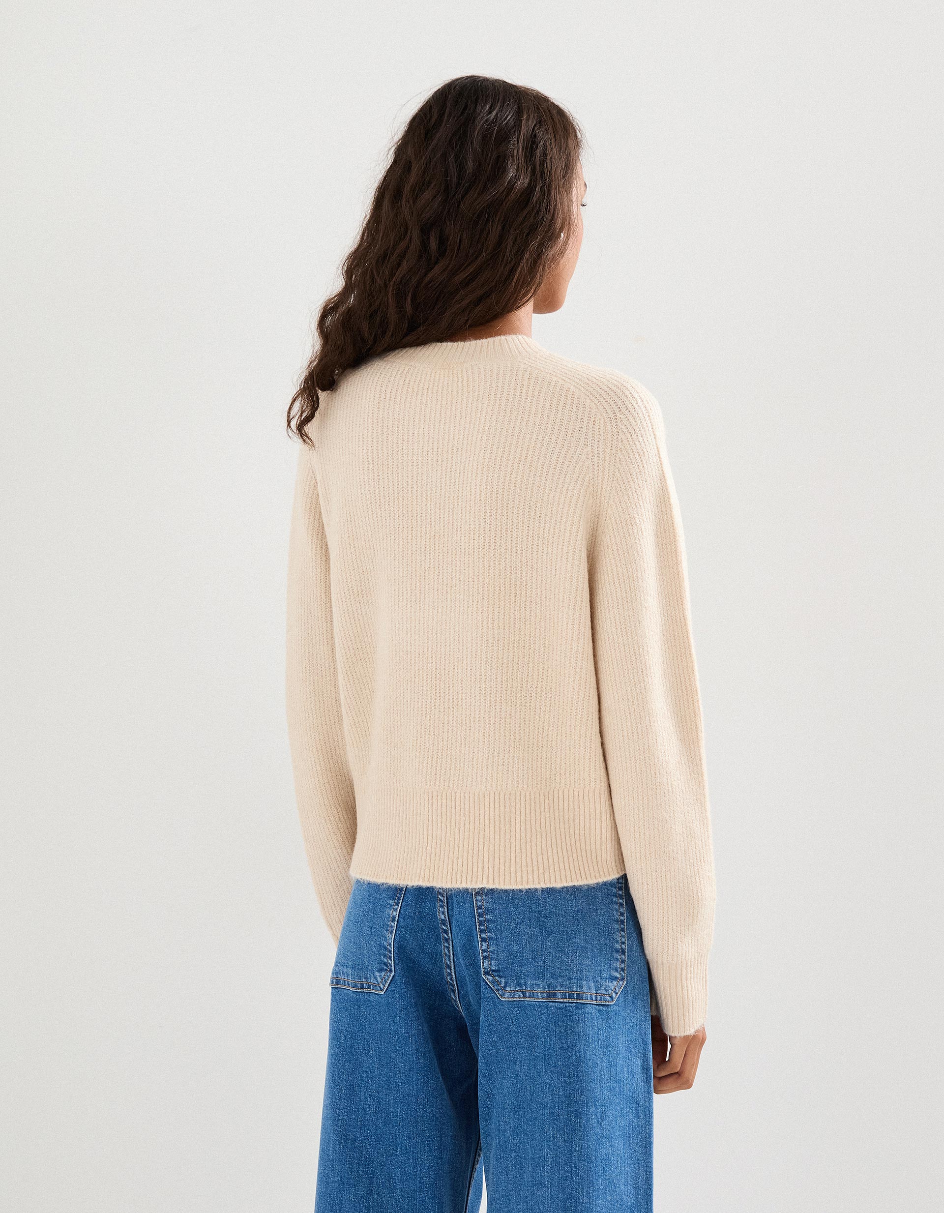 Camisola de Malha, Mulher, Bege Claro
