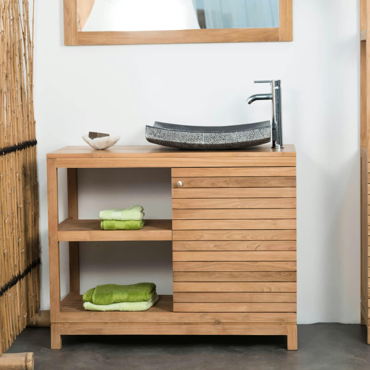 - Meuble sous vasque salle de bain en teck L100cm