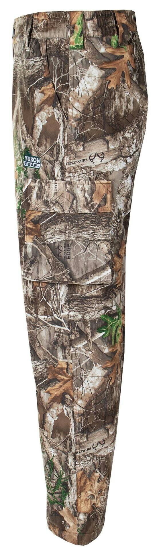 Yukon Gear Men's Insulated Water-Resistant Windproof Hunting Pants with Cargo Pockets, Realtree Edge