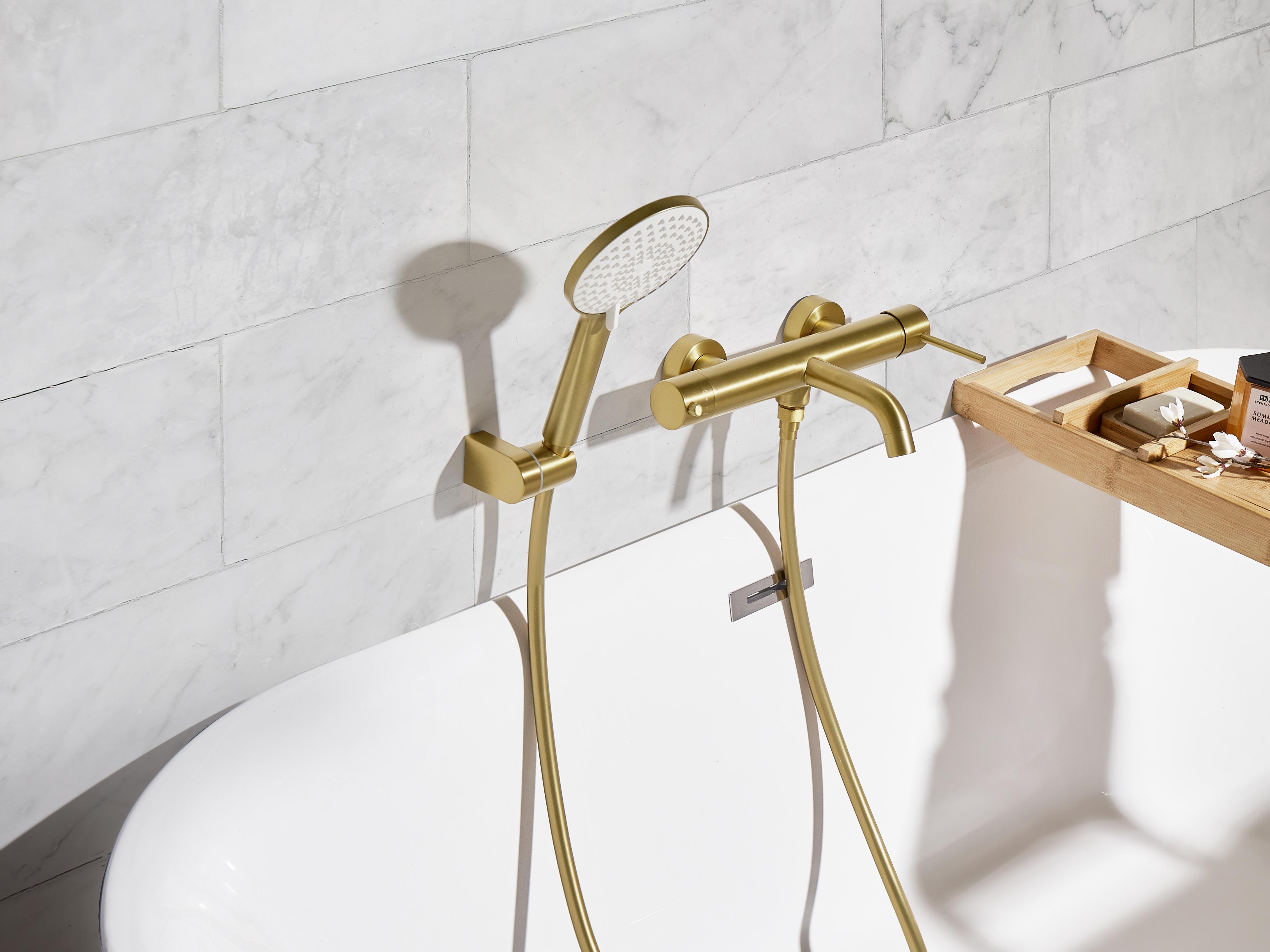 Wall Mounted Bath Shower Mixer Tap MELIQUINA Gold
