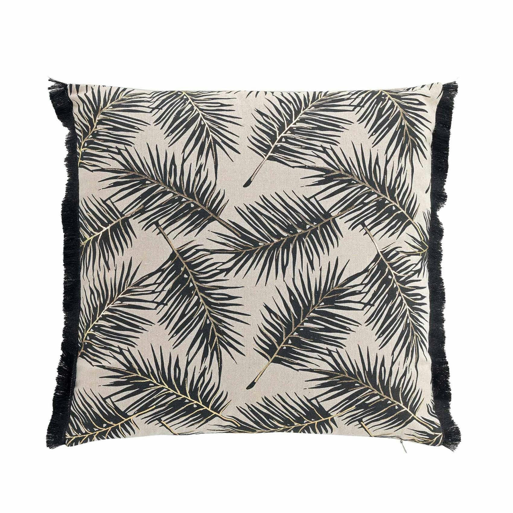 - Coussin feuilles de palmier dorées polyester multicolore 45x45 cm